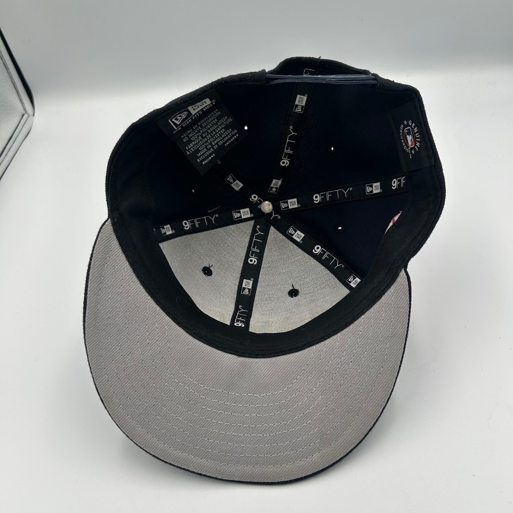 New Era Hat Mens OSFM Navy Blue New York Yankees 9FIFTY Side Patch Snapback - Picture 5 of 8
